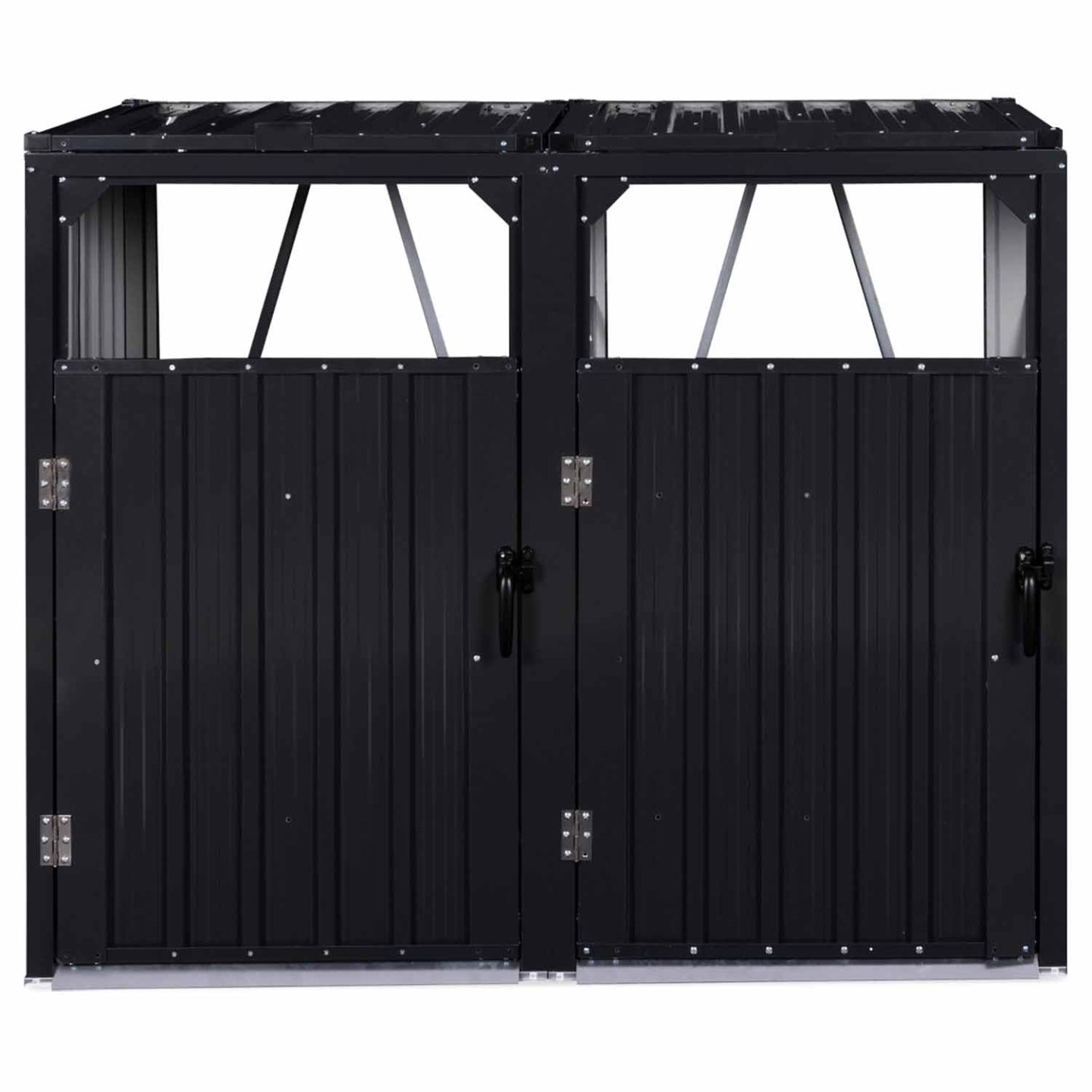 IDMarket - Coperchio per pattumiera doppio in acciaio grigio antracite