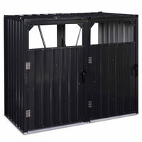 IDMarket - Coperchio per pattumiera doppio in acciaio grigio antracite