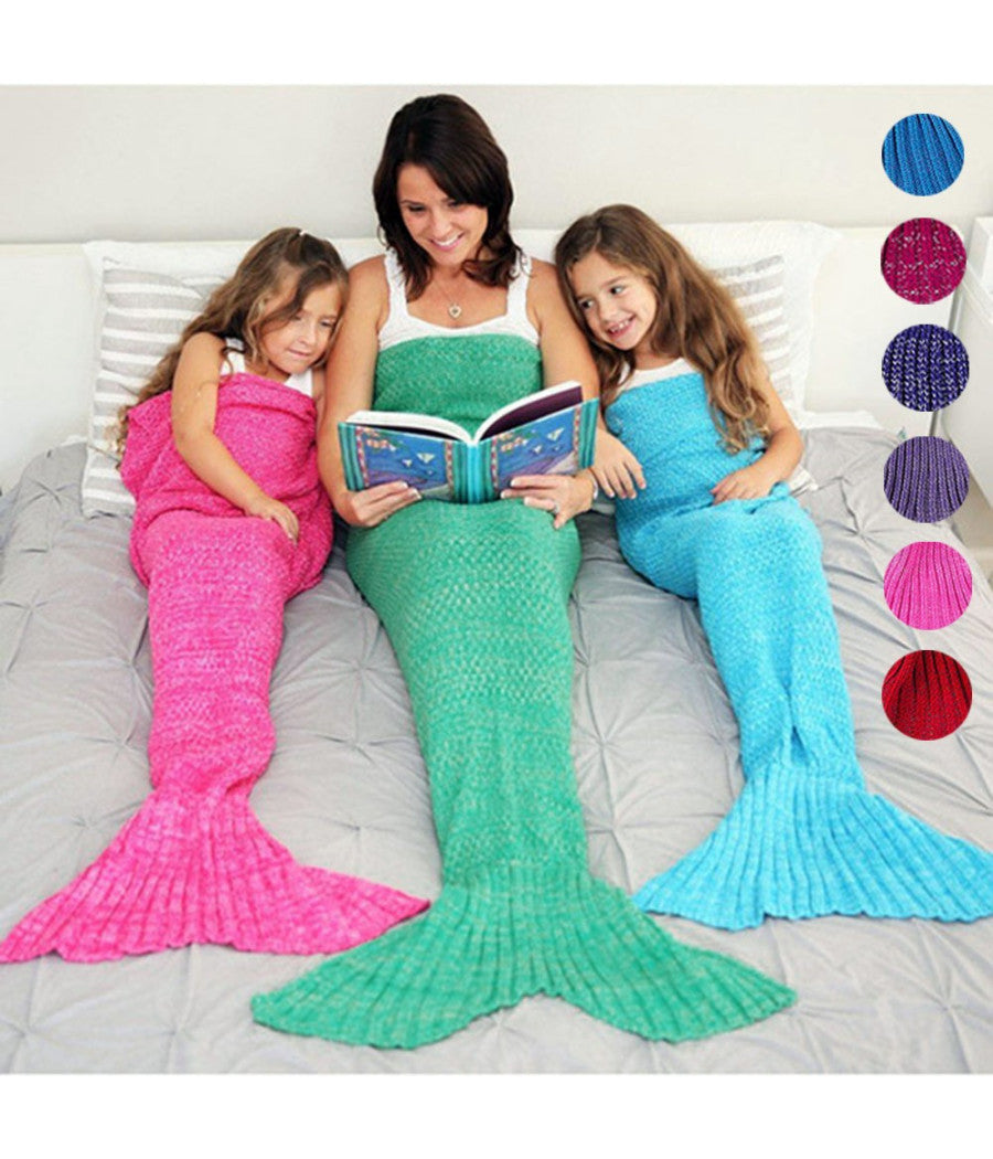 Coperta A Forma Di Coda Di Sirena Vari Colori Sirenetta Riscalda Piedi Plaid         
