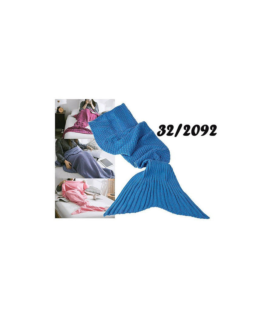 Coperta A Forma Di Coda Di Sirena Vari Colori Sirenetta Riscalda Piedi Plaid         