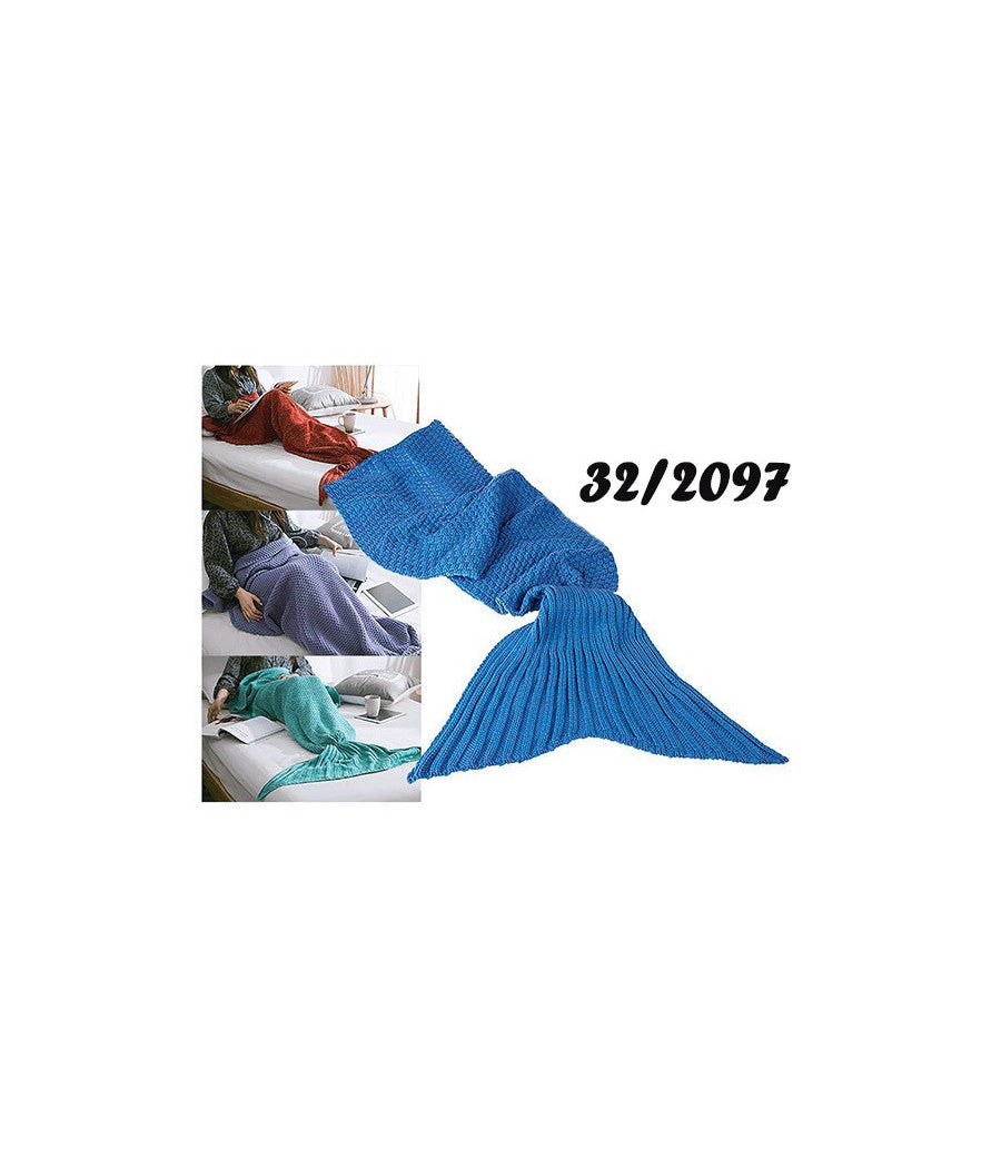 Coperta A Forma Di Coda Di Sirena Vari Colori Sirenetta Riscalda Piedi Plaid         