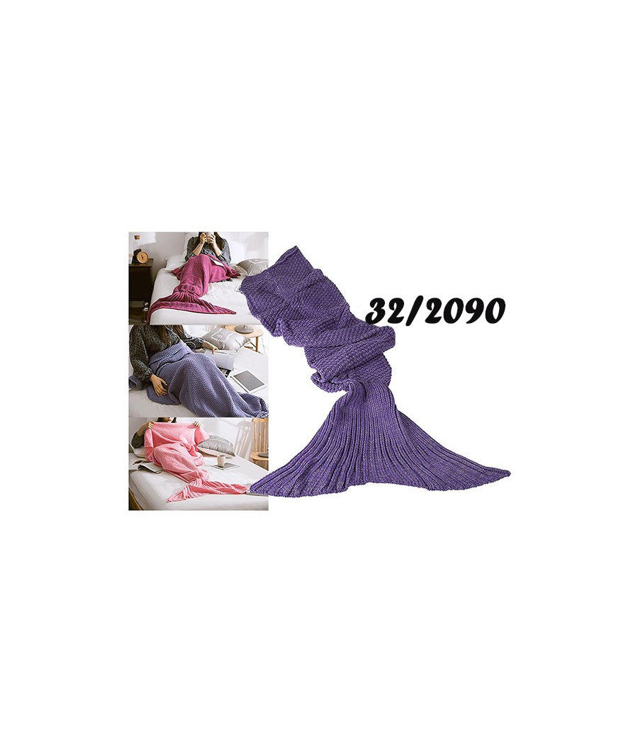 Coperta A Forma Di Coda Di Sirena Vari Colori Sirenetta Riscalda Piedi Plaid         