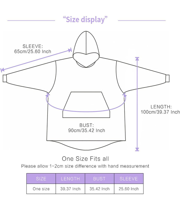 Trade Shop - Coperta Felpa Con Maniche Tasca E Cappuccio Comoda E Calda In Vari Colori Plaid -