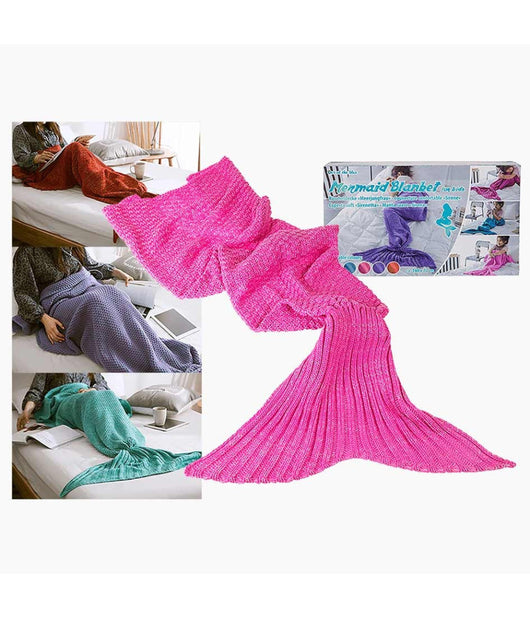 Coperta Forma Coda Sirena Plaid Soffice Per Adulti Sirenetta 140x70cm Soft         
