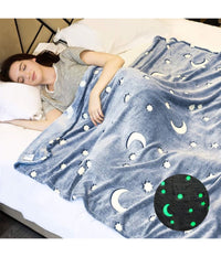 Coperta Plaid In Pile Con Stelle Che Si Illuminano Al Buio Morbida Idea Regalo         