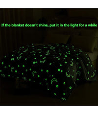 Coperta Plaid In Pile Con Stelle Che Si Illuminano Al Buio Morbida Idea Regalo         