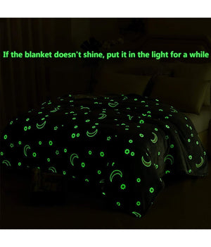 Coperta Plaid In Pile Con Stelle Che Si Illuminano Al Buio Morbida Idea Regalo         