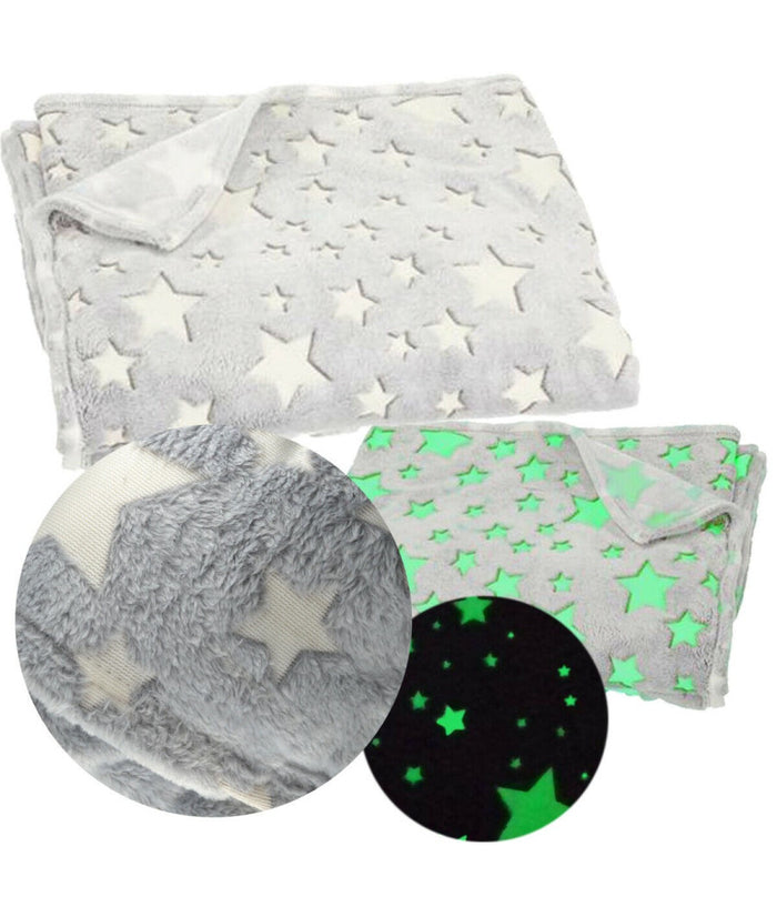 Coperta Plaid In Pile Con Stelle Che Si Illuminano Al Buio Morbida Idea Regalo         