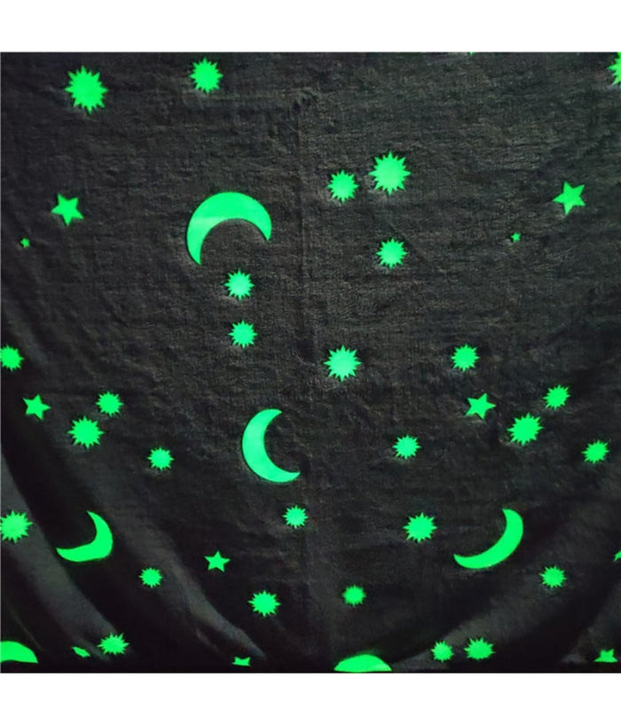 Coperta Plaid In Pile Con Stelle Che Si Illuminano Al Buio Morbida Idea Regalo         