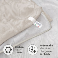 Coperta in Fibra di Carbonio | Morbida, Antistress Double Face, Vellutata per Divano o Letto Singolo | 200 x 200 cm