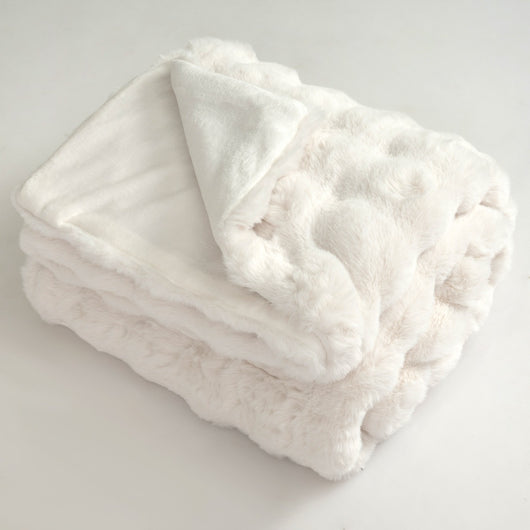 Coperta in pelliccia ecologica di lusso plaid soffice in pelliccia di coniglio poltrona, Coperta morbido spesso caldo 153 x 203 cm-Coperta