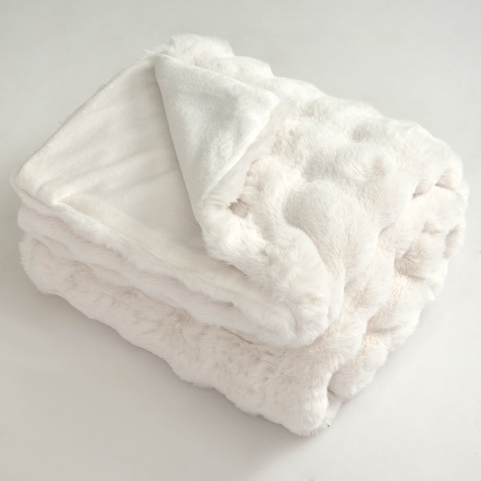 Coperta in pelliccia ecologica di lusso plaid soffice in pelliccia di coniglio poltrona, Coperta morbido spesso caldo 153 x 203 cm-Coperta