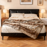 Coperta in pelliccia sintetica morbida e soffice pelliccia sintetica di procione, Coperta plaid di lusso spesso caldo per letto-Coperta