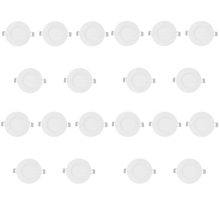 PANNELLO LED SLIM 18W DA INCASSO A MOLLA ROTONDO LUCE FREDDA FARO FARETTO 20 PEZ