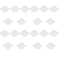 PANNELLO LED SLIM 18W DA INCASSO A MOLLA ROTONDO LUCE FREDDA FARO FARETTO 20 PEZ