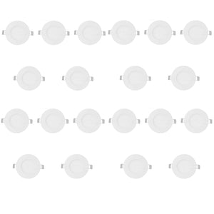 PANNELLO LED SLIM 18W DA INCASSO A MOLLA ROTONDO LUCE FREDDA FARO FARETTO 20 PEZ