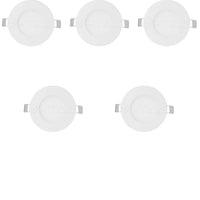 PANNELLO LED SLIM 18W DA INCASSO A MOLLA ROTONDO LUCE FREDDA FARO FARETTO 5 PEZ