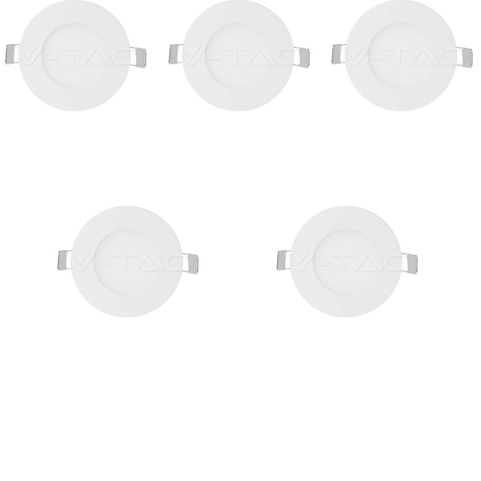 PANNELLO LED SLIM 18W DA INCASSO A MOLLA ROTONDO LUCE FREDDA FARO FARETTO 5 PEZ