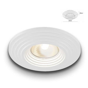 *STOCK* Portafaretto In Gesso Ceramico spirale ad incasso Diametro 120  35W GU10 IP20
