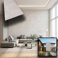 CAPPOTTO esterno - interno isolante in STYROFOAM 3D spess. 2,5cm (120x50cm) con resine e malta Marmo asciato sabbiato