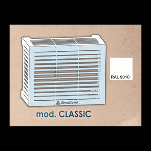 Copertura cover classic bianca l 86 x p 44 x h 68cm per climatizzatore in alluminio verniciato