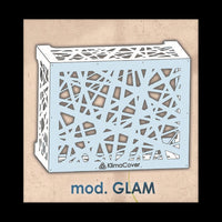 Copertura cover glam bianca l 86 x p 44 x h 68cm per climatizzatore in alluminio verniciato