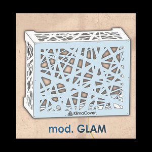 Copertura cover glam bianca l 86 x p 44 x h 68cm per climatizzatore in alluminio verniciato