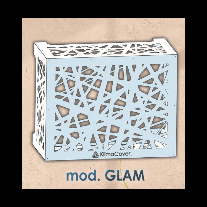 Copertura cover glam bianca l 86 x p 44 x h 68cm per climatizzatore in alluminio verniciato