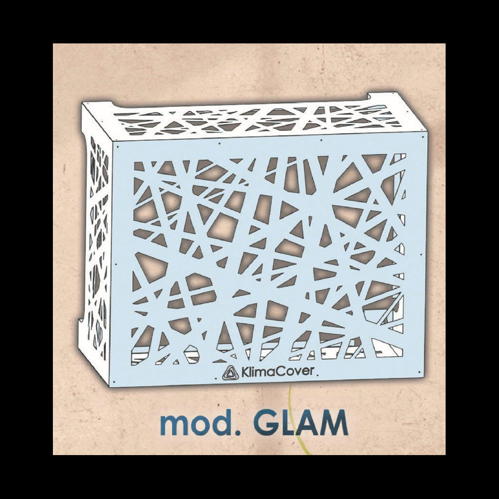 Copertura cover glam bianca l 86 x p 44 x h 68cm per climatizzatore in alluminio verniciato