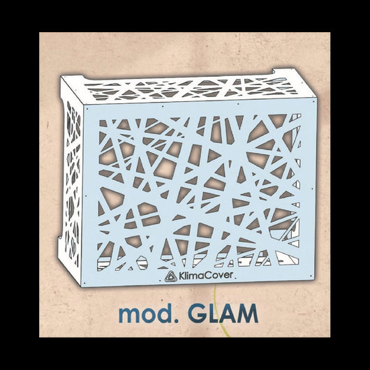 Copertura cover glam bianca l 96 x p 52 x h 82cm per climatizzatore in alluminio verniciato