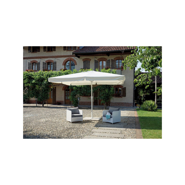 Copertura di ricambio MOIA per ombrellone quadrato da 4x4 mt con fusto bianco contract