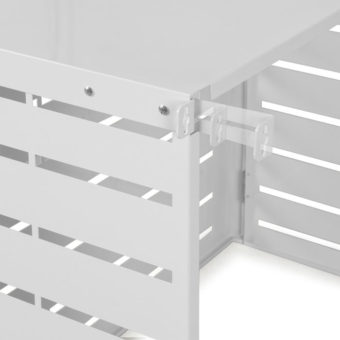 IDMarket - Copertura metallica bianca per condizionatore d'aria per unità esterna 95 x 50 x 80 cm