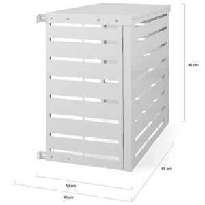 IDMarket - Copertura metallica bianca per condizionatore d'aria per unità esterna 95 x 50 x 80 cm