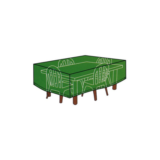 Copertura per tavolo rettangolare con sedie 180x270x90 cm – PVC verde con elastico – GDLC