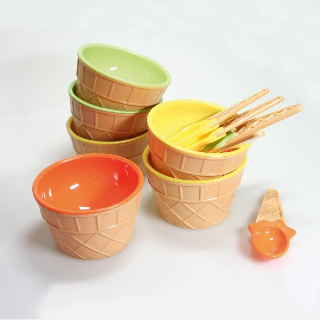 Trade Shop - Coppa Coppetta Per Gelato Gelati Con Cucchiaino Bar Gelateria Colori -