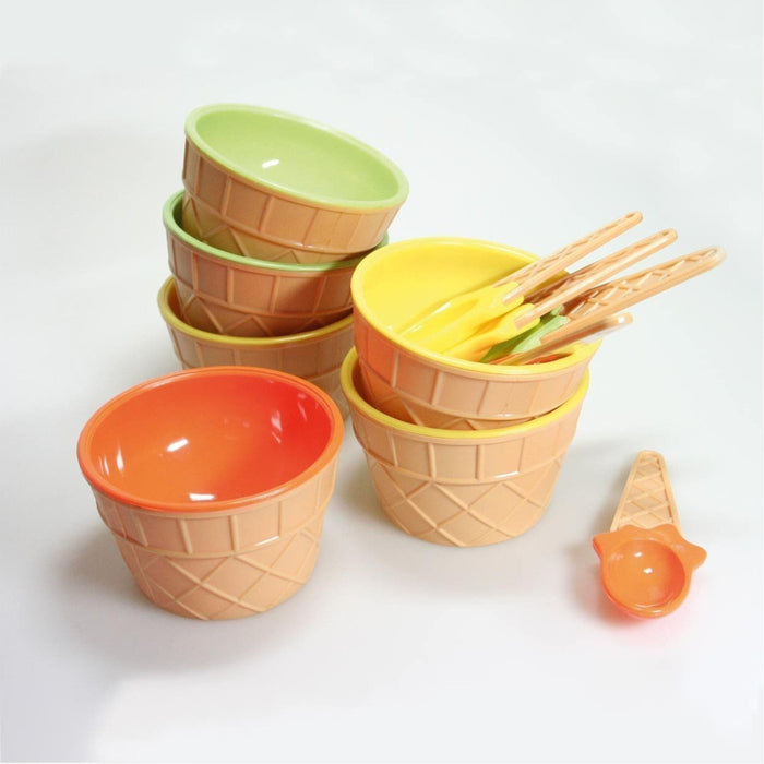 Trade Shop - Coppa Coppetta Per Gelato Gelati Con Cucchiaino Bar Gelateria Colori -