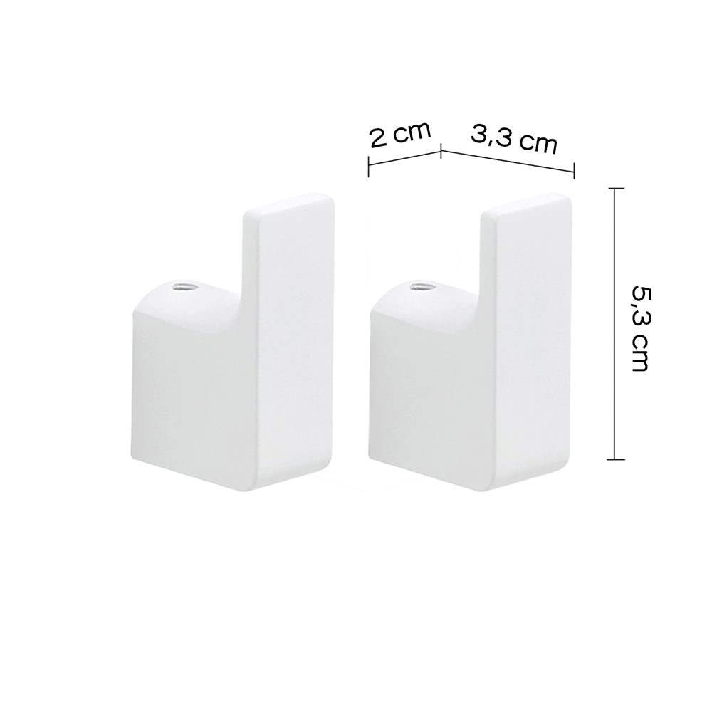 Coppia appendiabiti a muro Gedy in ottone bianco | Pirenei