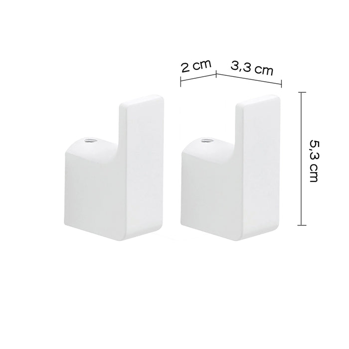 Coppia appendiabiti a muro Gedy in ottone bianco | Pirenei