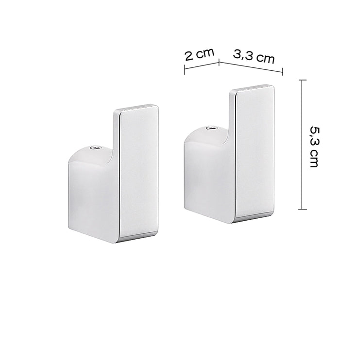 Coppia appendiabiti a muro Gedy in ottone cromato | Pirenei