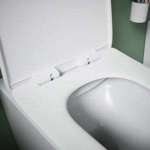 Coppia sanitari in ceramica sospesi vaso rimless, bidet e copri-wc bianco opaco | Kyoto