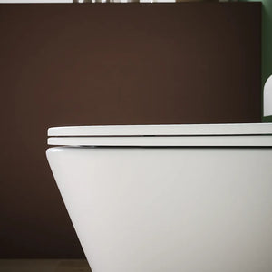 Coppia sanitari in ceramica sospesi vaso rimless, bidet e copri-wc bianco opaco | Kyoto