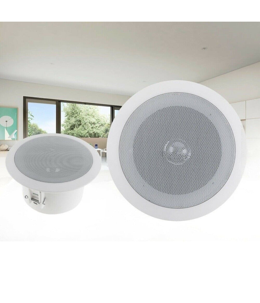Coppia Casse Altoparlanti Audio Bluetooth Soffitto Incasso Casa 15w 180mm Ea8056         