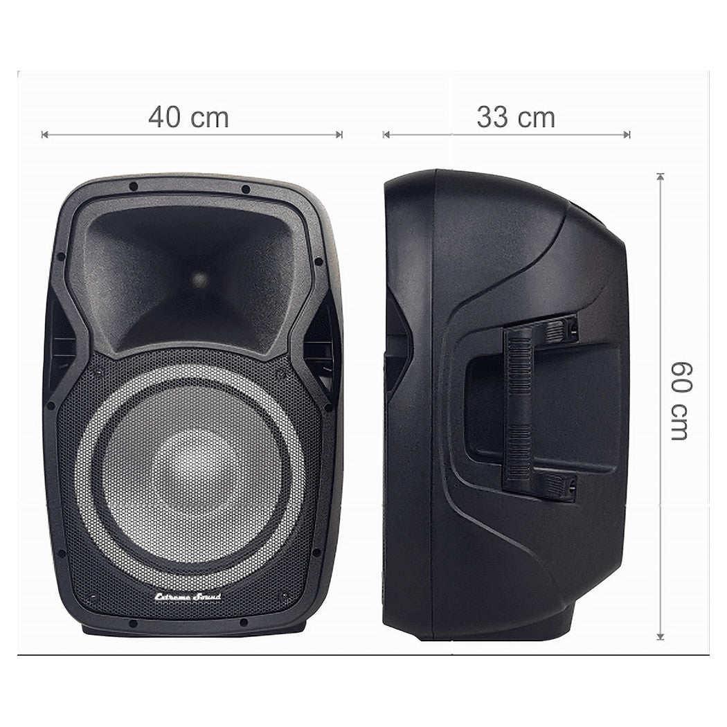 Coppia Casse Audio Amplificate 2000w Extreme Sound 12" Bluetooth Usb Rgb Xevo-12         