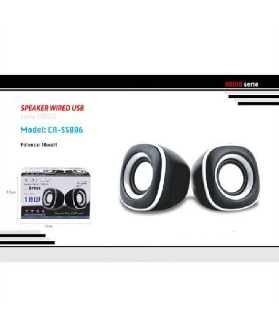 Coppia Casse Speaker Wired 10w Altoparlanti Maxtech Ca-ss006 Pc Attacco Usb Aux         