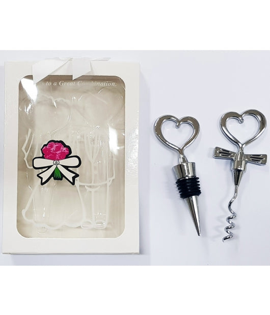 Coppia Cavatappi E Tappo Sposa Sposo Scatola Segnaposto Tavola Bomboniera Nozze         