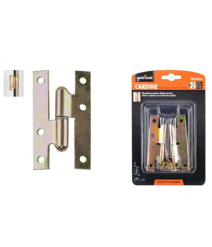 Coppia Di Cerniere Cerniera A H Cardine Per Porta Finestra 95x55x2mm Viti 91157         