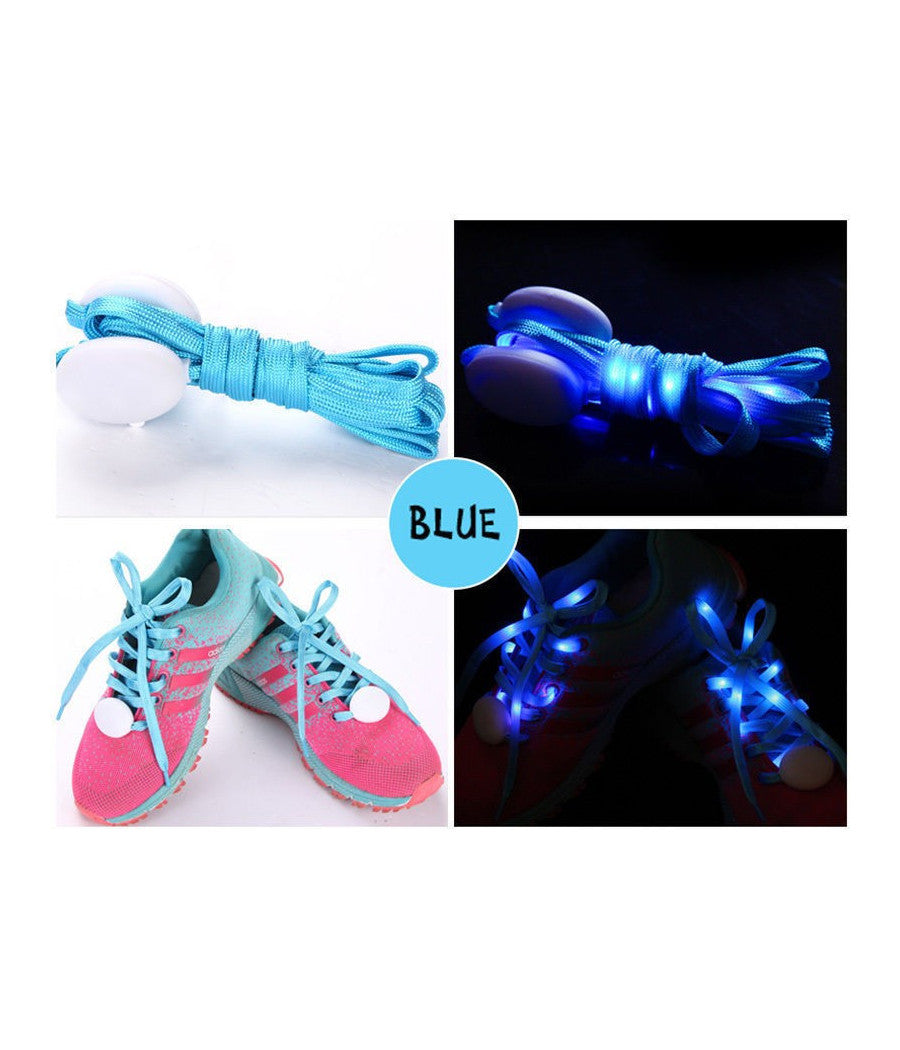Coppia Di Lacci Piatti Per Scarpe Colorati Con Luci A Led Stringhe Sneaker         