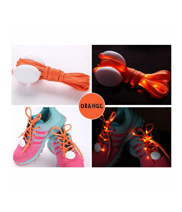 Coppia Di Lacci Piatti Per Scarpe Colorati Con Luci A Led Stringhe Sneaker         