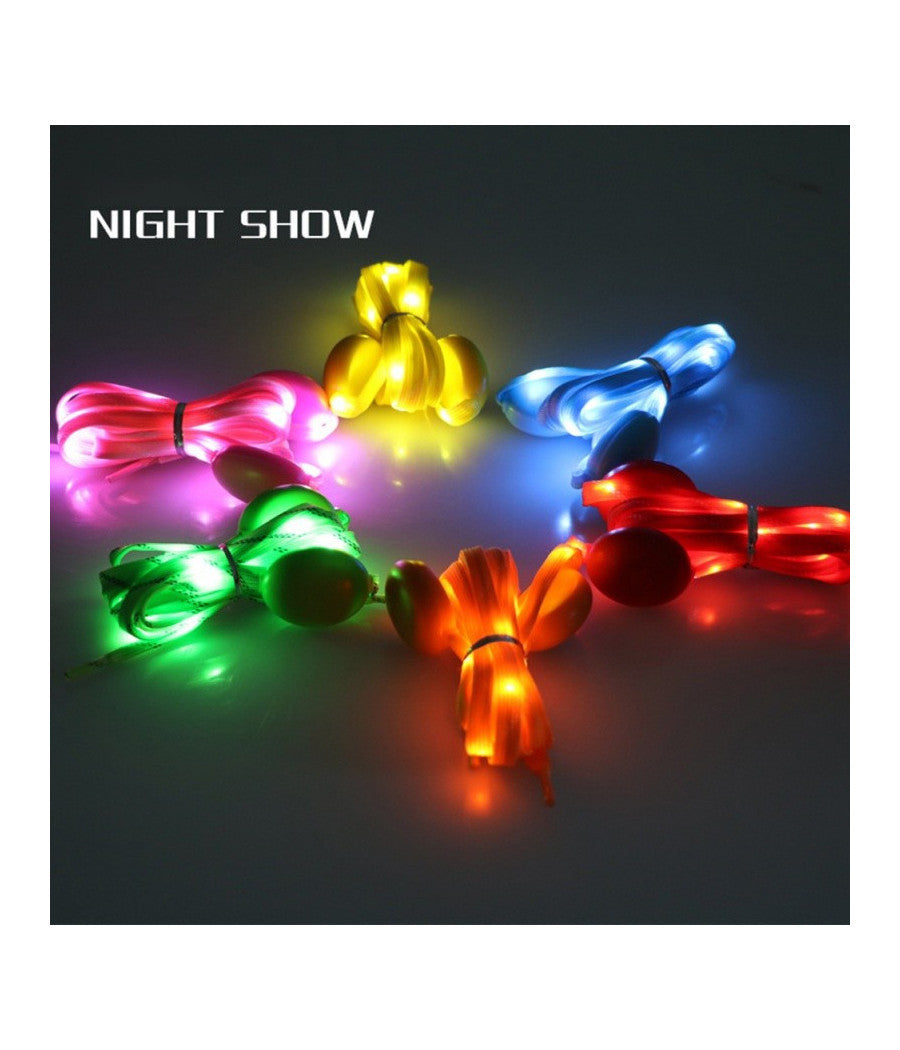 Coppia Di Lacci Piatti Per Scarpe Colorati Con Luci A Led Stringhe Sneaker         