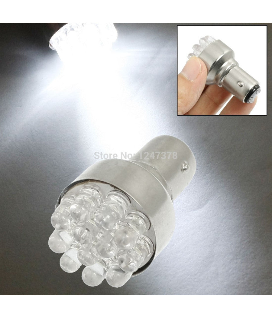 Coppia Di Lampadine Gialle A Bulbi 12 Led Per Auto 12volt S25 Luce Gialla         